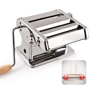 ⁦Hommer 9 Adjustable Cutting Size Heavy Duty Stainless Steel Pasta Maker⁩ - الصورة ⁦3⁩