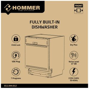 Hommer Fully Built-in Dishwasher with 7 Programs - Image 3