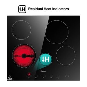 ⁦Hisense, Built-in Electric Ceramic Glass Hob, 4 Burners, 60cm, Black, HHU60CEEC⁩ - الصورة ⁦5⁩
