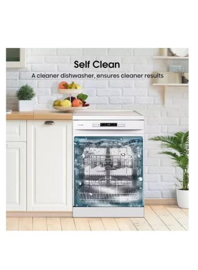 ⁦Hisense Freestanding Dishwasher, 8 Programs, 15 Place Settings, White - HS623E91W⁩ - الصورة ⁦4⁩
