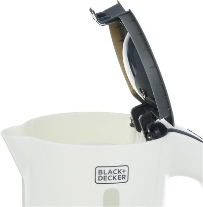 ⁦Black & Decker Plastic Electric Kettle, 650 Watt, 0.5 Liter, White - TR250JA-B5⁩ - الصورة ⁦4⁩