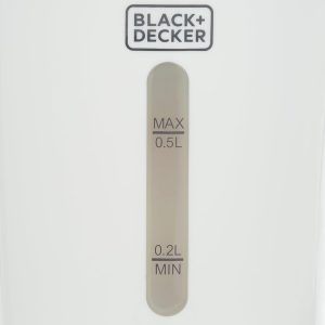 ⁦Black & Decker Plastic Electric Kettle, 650 Watt, 0.5 Liter, White - TR250JA-B5⁩ - الصورة ⁦5⁩