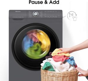 Hisense Fully Automatic Front Load Washing Machine, 10 kg, Grey - WFER1014VAT - Image 5