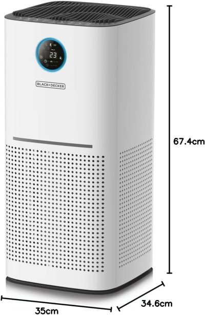 Black & Decker Air Purifier with Light Sensor, 55W, 60 sq m, White - AP3560-B5 - الصورة 11