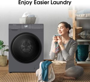 Hisense Fully Automatic Front Load Washing Machine, 10 kg, Grey - WFER1014VAT - Image 7