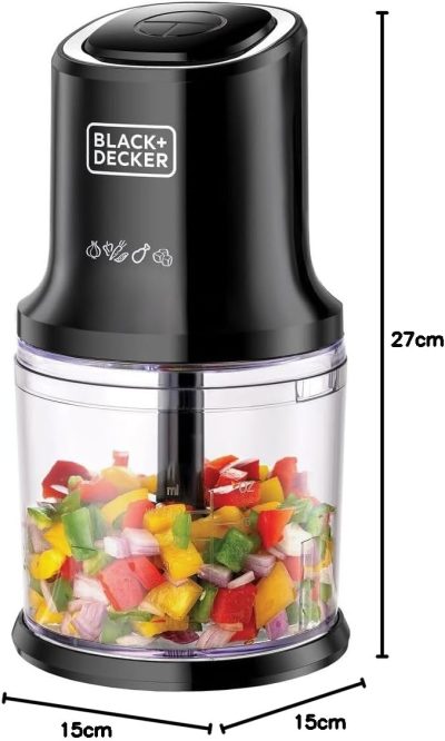Black & Decker 500W Vertical Chopper with Stainless Blades, 500ml, Black - SB4000-B5 - Image 7