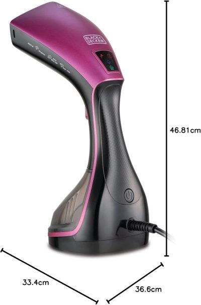 ⁦Black & Decker Handheld Steam Iron, 1600W, 240ml, Black - HSTD1600-B5⁩ - الصورة ⁦5⁩