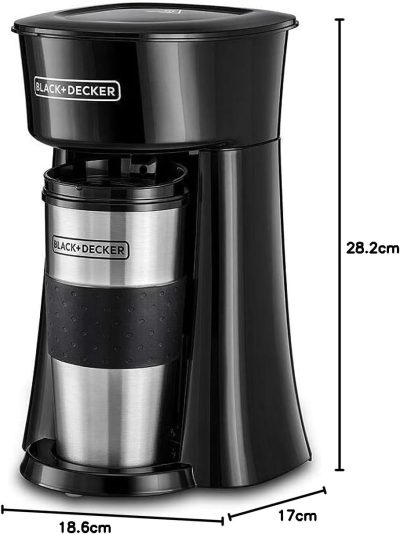 Black & Decker Portable Coffee Maker, 650W, 360ml, Black - DCT10-B5 - Image 5