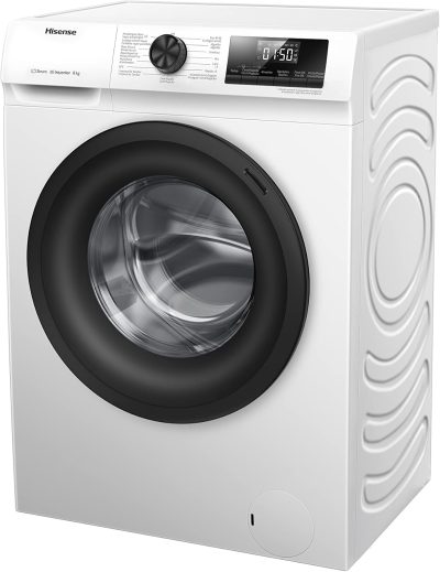 Hisense, Steam Washing Machine, Front Load , 8kg, White, WFQP8014EVM - Image 3