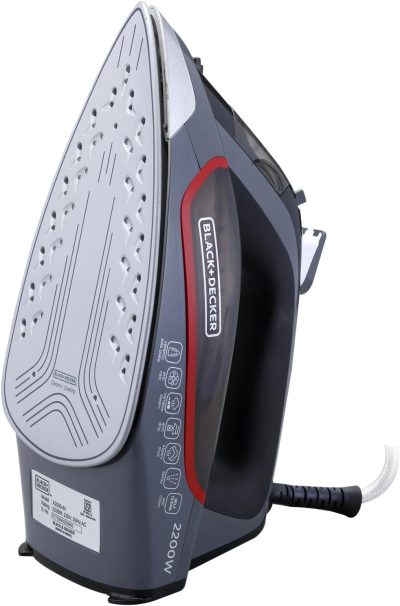 Black & Decker Ceramic Steam Iron, 2200W, 380ml, Grey - X2050-B5 - Image 3