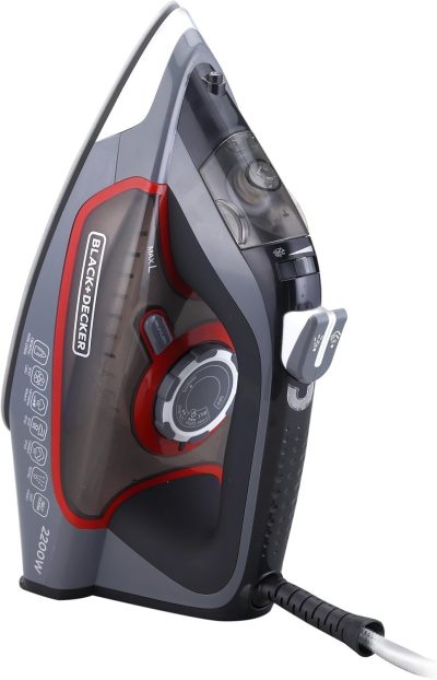 Black & Decker Ceramic Steam Iron, 2200W, 380ml, Grey - X2050-B5 - Image 4