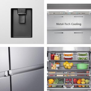 ⁦Hisense Inverter Refrigerator, French Cross Door, 749 Liters, Silver - RQ749N4ASU⁩ - الصورة ⁦3⁩