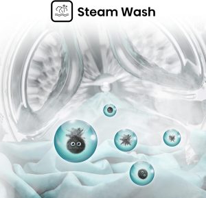 Hisense, Front Load Steam Washing Machine, 9kg, White, WFQP9014EVMT - Image 8