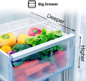 ⁦Hisense Side-by-Side Inverter Refrigerator, 741 Liters, Silver - RS741N4WSU⁩ - الصورة ⁦3⁩