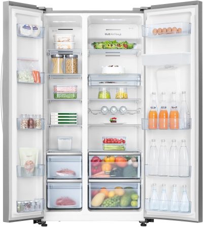 ⁦Hisense Side-by-Side Inverter Refrigerator, 741 Liters, Silver - RS741N4WSU⁩ - الصورة ⁦5⁩