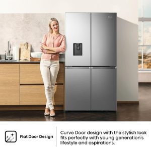 ⁦Hisense Inverter Refrigerator, French Cross Door, 749 Liters, Silver - RQ749N4ASU⁩ - الصورة ⁦7⁩