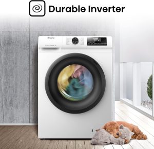 Hisense, Front Load Steam Washing Machine, 9kg, White, WFQP9014EVMT - Image 4