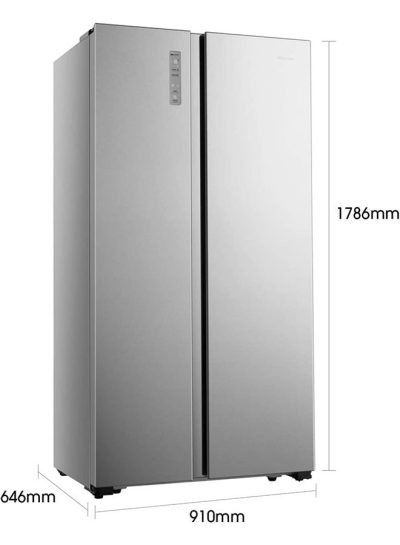 ⁦Hisense No Frost Refrigerator, Side-by-Side, 670 Liters, Silver - RS670N4ASU⁩ - الصورة ⁦4⁩