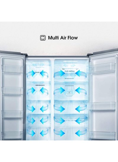 ⁦Hisense No Frost Refrigerator, Side-by-Side, 670 Liters, Silver - RS670N4ASU⁩ - الصورة ⁦5⁩