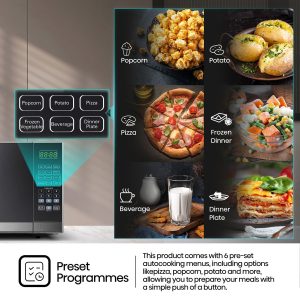 Hisense Microwave with Mirror Glass Door, 1000W, 36L, Silver - H36MOMMI - Image 3