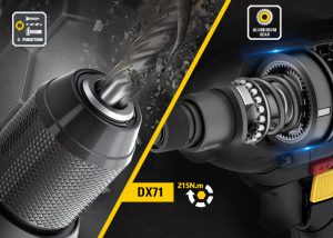 مجموعة كومبو مفك براغي تكسير ومفك براغي كاتربيلر، 18 فولت، 65 نيوتن متر، مع مفك 1/4 بوصة، أسود - DX12K - Image 3