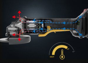 صاروخ جلخ كاتربيلر، 18 فولت، 115 ملم، بدون بطارية وشاحن، أسود - DX31B - الصورة 3