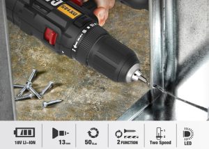 مفك براغي كهربائي كاتربيلر، 18 فولت، 50 نيوتن متر، أسود - DX145 - Image 3