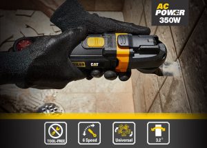 ⁦مقطعة متعددة الاستخدامات كاتربيلر، 350 واط، مع ملحقات، أسود - DX49.1⁩ - الصورة ⁦3⁩