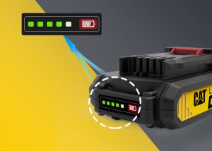 بطارية كاتربيلر، 2 أمبير، 18 فولت، أسود وأصفر - DXB2 - Image 3