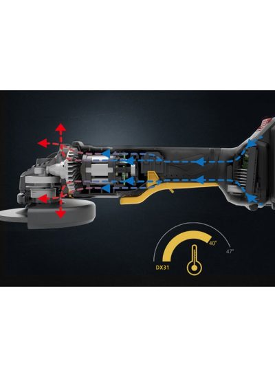 صاروخ جلخ كاتربيلر، 18 فولت، 115 مم، مع بطارية 4 أمبير وشاحن، أسود وأصفر - DX31C - Image 3