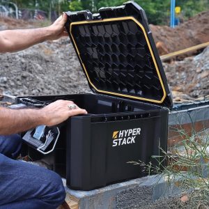 ⁦مجموعة صناديق أدوات كاتربيلر، متوسط محمول وكبير بعجلات، أسود - DA41003.4C⁩ - الصورة ⁦3⁩