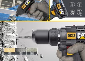 مجموعة كومبو مفك براغي تكسير ومفك براغي كاتربيلر، 18 فولت، 65 نيوتن متر، مع مفك 1/4 بوصة، أسود - DX12K - Image 4