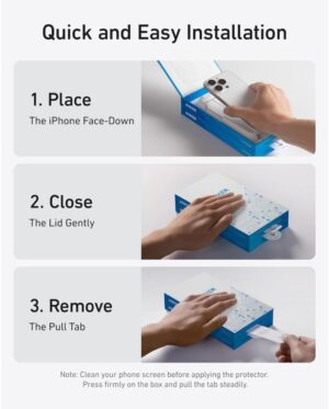 ⁦شاشة حماية 2 قطعة لأيفون 16 برو ماكس، من أنكر، شفاف A720AH0C⁩ - الصورة ⁦2⁩