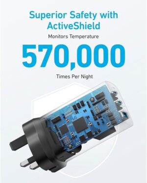 ⁦شاحن 336 67 وات، من أنكر، أسود A2674K11⁩ - الصورة ⁦2⁩