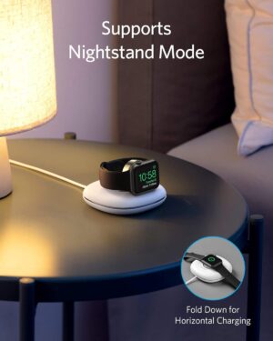 ⁦شاحن لاسلكي ساعة أبل مع كابل USB-A 4 قدم، من أنكر، أبيض A8801021⁩ - الصورة ⁦2⁩