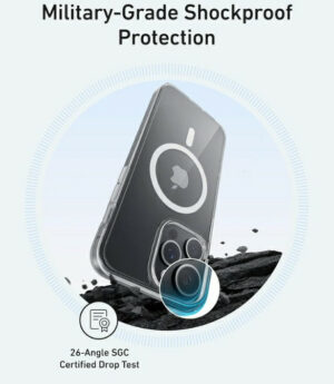 جراب مغناطيسي لأيفون 15 برو، من أنكر، شفاف A90H4H0C - Image 3