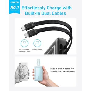 ⁦باور بانك زولو 20000 مللي أمبير 30 وات مع كابل USB-C + لايتنينج مدمج، من أنكر، أسود A1681H11⁩ - الصورة ⁦3⁩