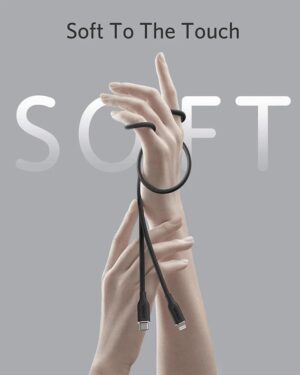 ⁦كابل USB-C إلى لايتنينج 3 قدم، من أنكر، أسود A8662H11⁩ - الصورة ⁦3⁩