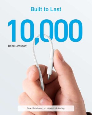 كابل USB-C إلى USB-C 3 قدم، من أنكر، أبيض A81F5H21 - Image 3