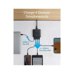 ⁦شاحن نانو II 65 وات، من أنكر، أسود A2663k11⁩ - الصورة ⁦7⁩