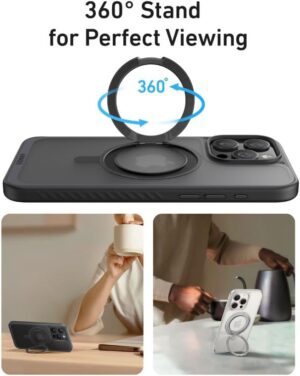 جراب ظهر مغناطيسي لايفون 16 برو ماكس، من انكر، اسود - A90H1H1C - Image 3