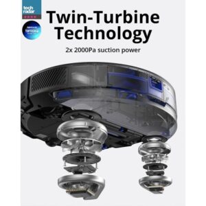 مكنسة يوفي X8 هجينة روبوتية، من أنكر، أسود T2261K11 - Image 3