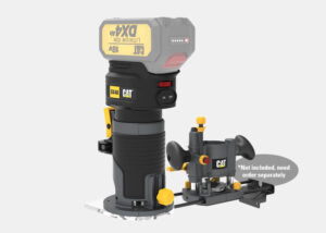 راوتر كاتربيلر، 18 فولت، بدون بطارية وشاحن، أسود - DX82B - Image 3