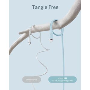 كابل USB-C إلى لايتنينج 3 قدم، من أنكر، أزرق A8662H31 - Image 4