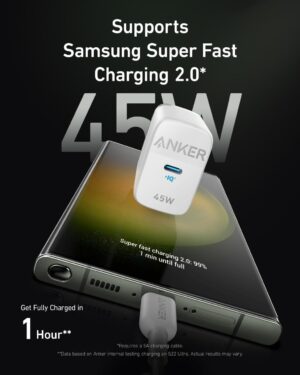 شاحن حائط بمخرج تايب سي 45 وات، من انكر، ابيض - A2643G21 - Image 4