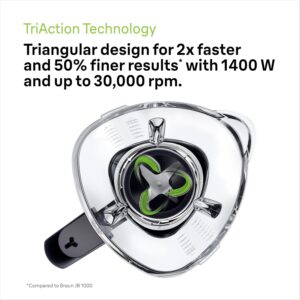 خلاط خضار وفواكه عالي القدرة براون، 1400 واط، 9 برامج، فضي وأسود - JB7550BK - Image 5