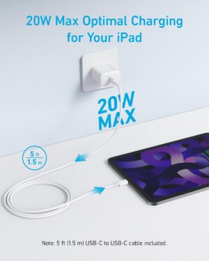 شاحن حائط بمخرج USB 20 وات، من انكر، ابيض - A2347L21 - Image 5