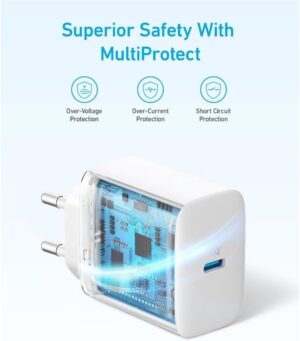 شاحن حائط بمخرج USB 20 وات، من انكر، ابيض - A2347L21 - Image 6