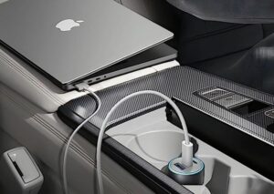 ⁦شاحن سيارة بمخرجين تايب سي ويو اس بي 52 وات، من انكر، اسود - A2735H11⁩ - الصورة ⁦6⁩